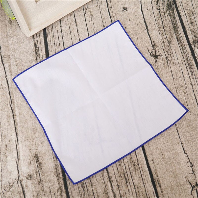 Vallitsevat nenäliinat tasku puuvilla valkoiset nenäliinat häihin rento yksivärinen tasku neliömäinen pyyhe 23*23cm hanky: Kuninkaallisen sininen
