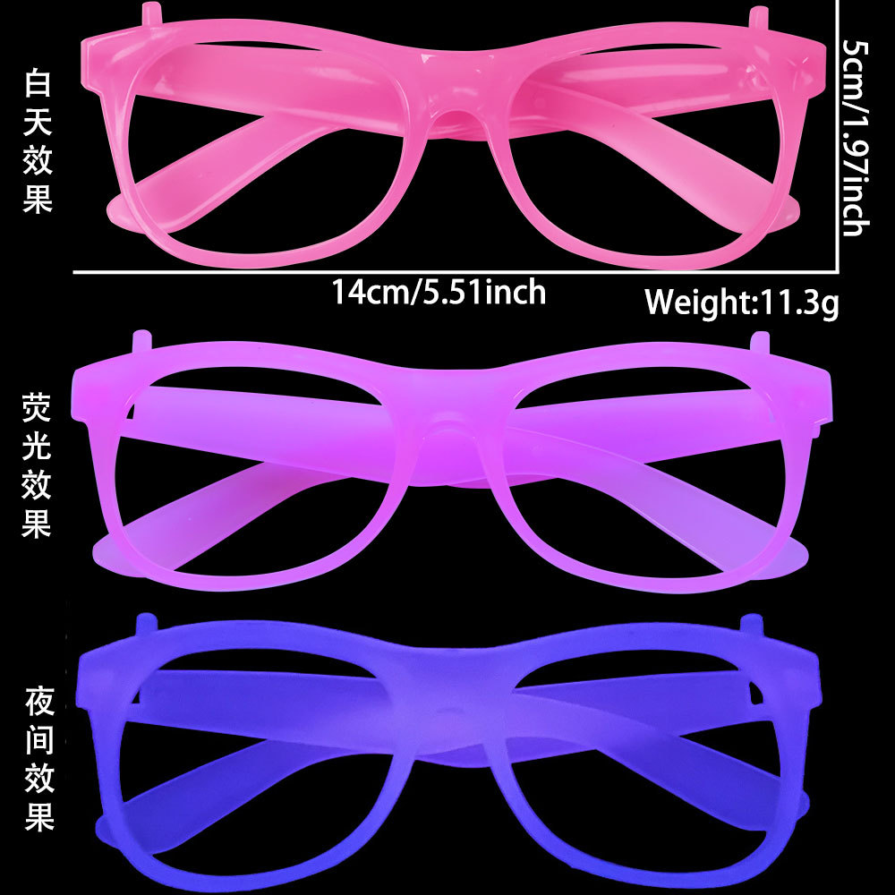 Selvlysende briller neonfargeskiftende briller lysende rekvisitter fluorescerende temafest uv-glød festdekorasjonsutstyr