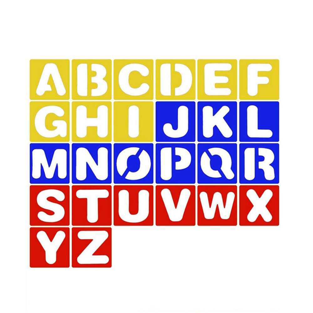 26 Pieces Alphabet Stencils Set Plastic Letter Painting Drawing Templates For Kids Posters Learning DIY Craft Decoration: Default Title