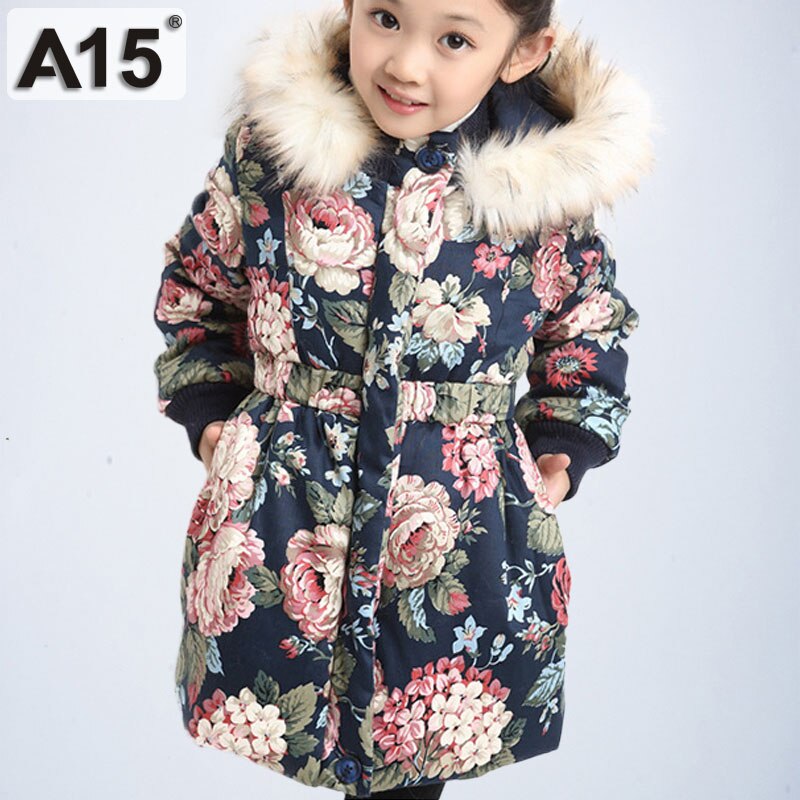 A15 Kinderkleding Parka Meisje Winter Kids Jassen voor Meisjes Tiener Kleding dikke Warme Jas Met Kap Maat 3 4 6 8 10 12 jaar