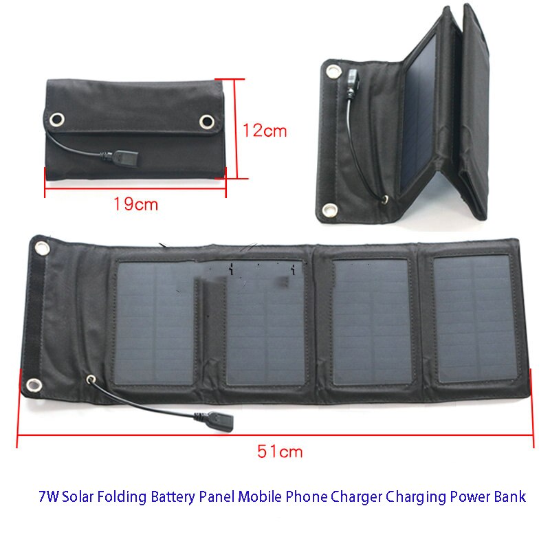 7W Solar Opvouwbare Batterij Mobiele Telefoon Oplader Opladen Power Bank