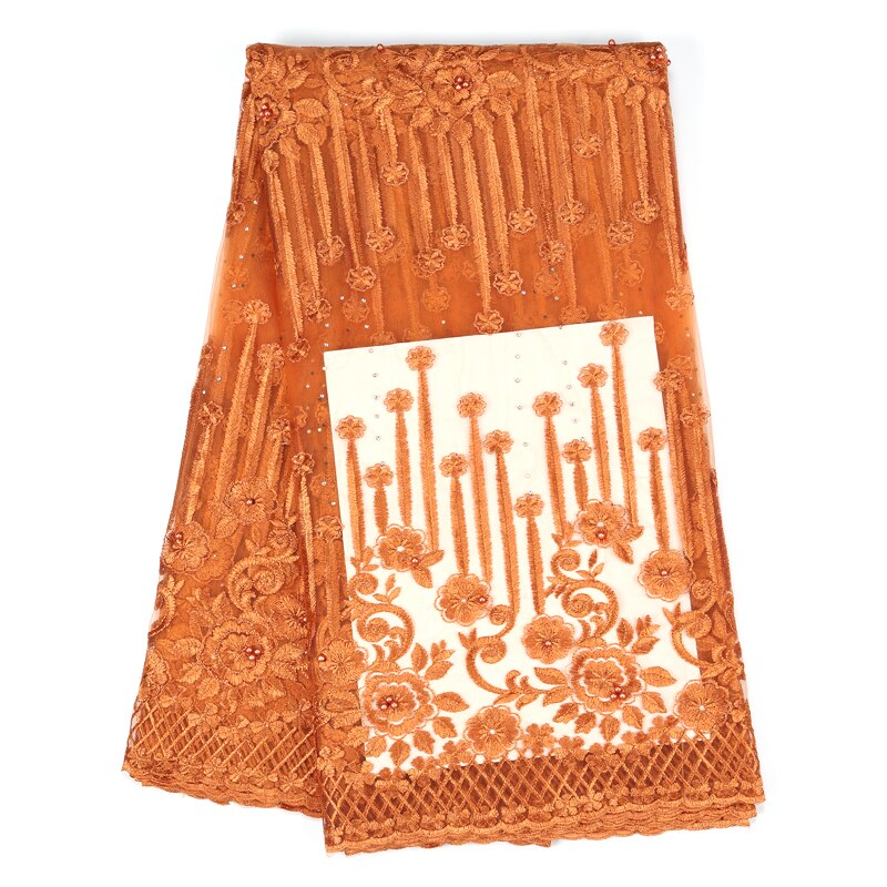 Afrykańskie tkaniny francuskie koronki tkaniny i zroszony tkaniny robić wiercenia wody sukienka haftowany tiul koronka tkaniny 5 metrów/zestaw: Niebieski