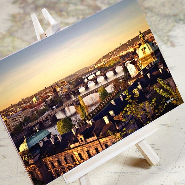 6 Sheets/Set Charmante Stad Serie Stedelijke Landschap Postkaart Wenskaart Boodschap Kaart Verjaardag Card: Prague