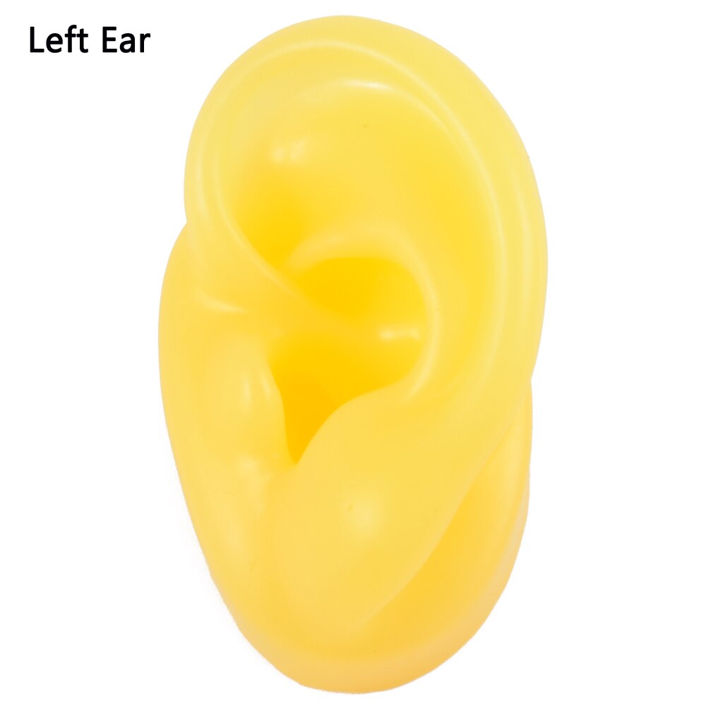 Weiche Silikon Ohr Modell Für hörgerät 1:1 menschliches Ohr ohr modell simulation display requisiten lehre werkzeuge Schmuck display Ohrringe: 1PC Yellow Left