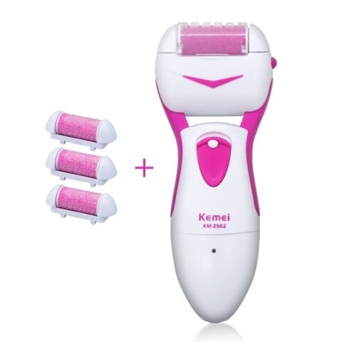 Kemei electric callus remover Top Electric Pedicure Tools Foot Care Tool Pedicure Velvet Smooth Machine Callus Foot file: 3 extra