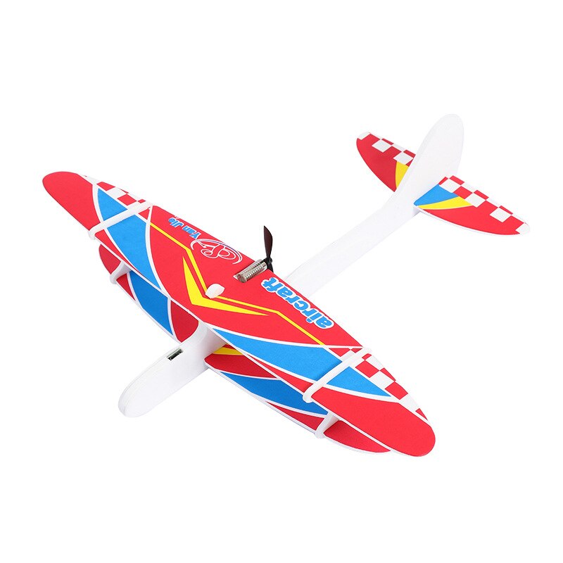 Diealles Shine 3 Pièces Avion Planeur En Mousse 35cm - Jouet Extérieur Enfant Bleu Rouge Orange