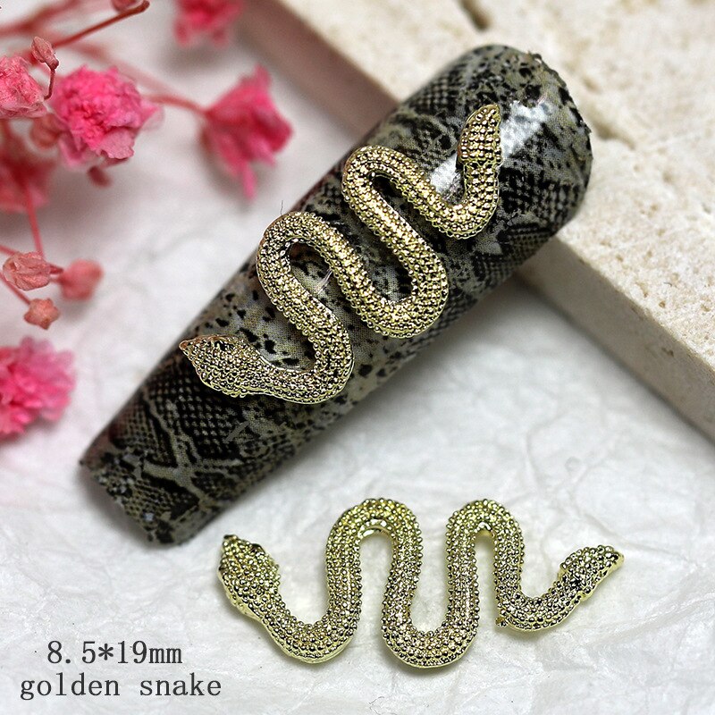 20 stk legeret slange negle ornamenter metal negle kunst dekorationer diy slange manicure tilbehør negle charms i bulk til dekoration