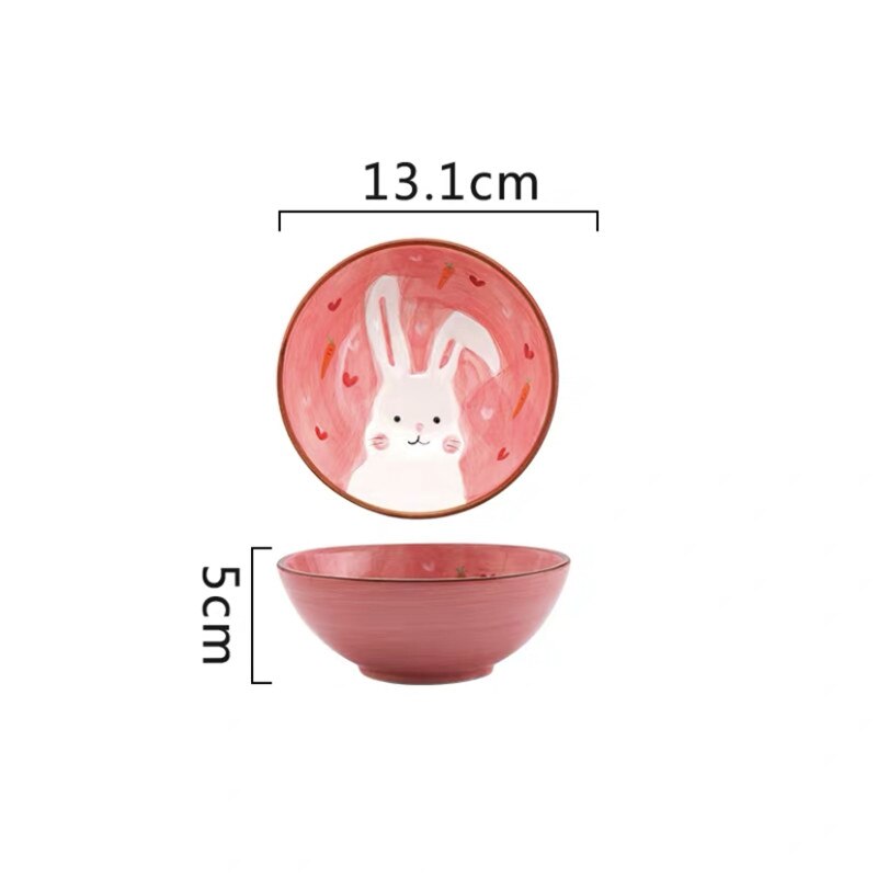 Nordic Ceramic Animal Dinner Plate Children's Rice Bowl Cute Home Baby Tableware Cartoon Dessert Dishes Breakfast Plate: G