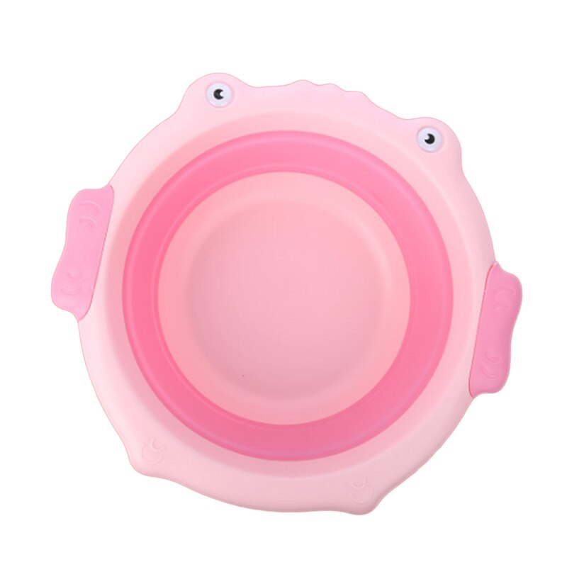Portable Foldable Baby Bath Tub Children's Bathtub Wash Holder Foot Bath Basin Cute Infant Wash Basin Collapsible Tourism: pink