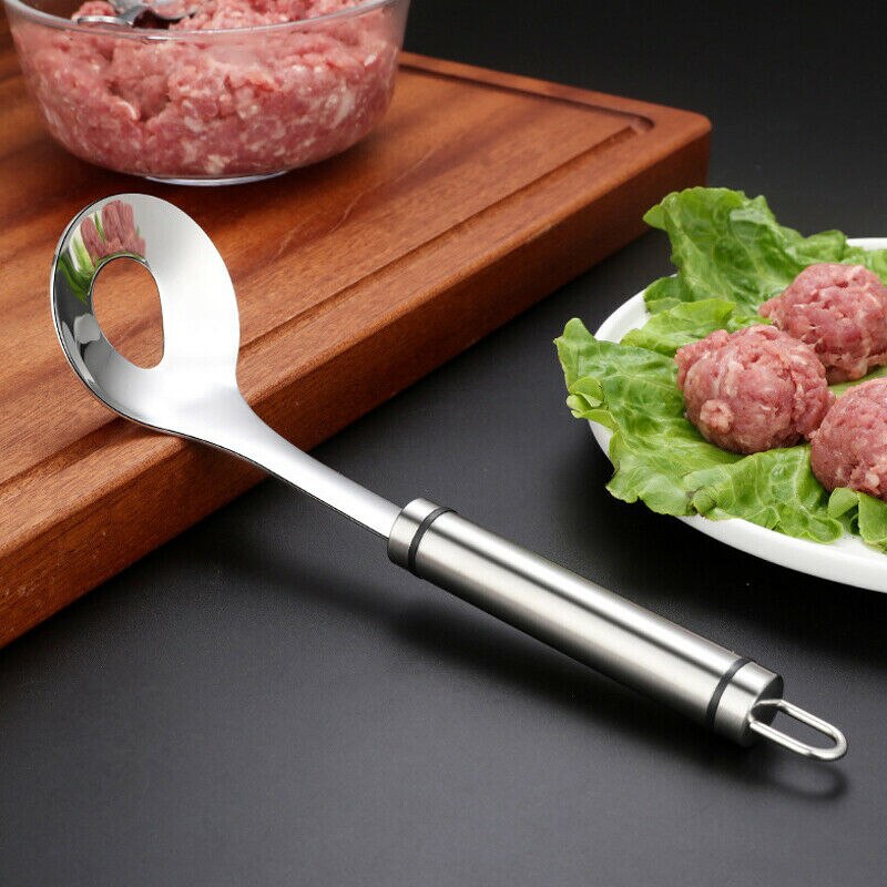 Kreative Edelstahl Nicht-Stock Frikadellen Löffel Hersteller Quetschen Küche Werkzeug Ball Schimmel Löffel Küche Gerät Fleisch Werkzeuge Zugang