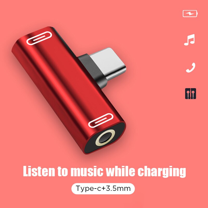 T-Type Adapter Type-C + Lightning Naar 3.5 Mm Jack Voor Xiaomi Huawei Samsung Galaxy Note 10 plus Mini Usb Adapter Telefoon Accessoires