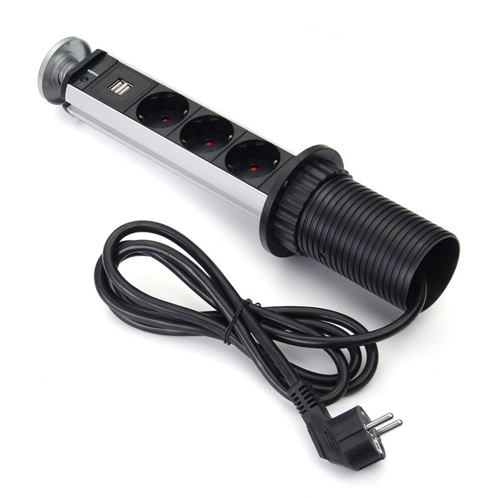 Bord power point stik pop op træk stikkontakt usb oplader bordplade universal elektrisk stik adapter stik til hjemmekontor køkken