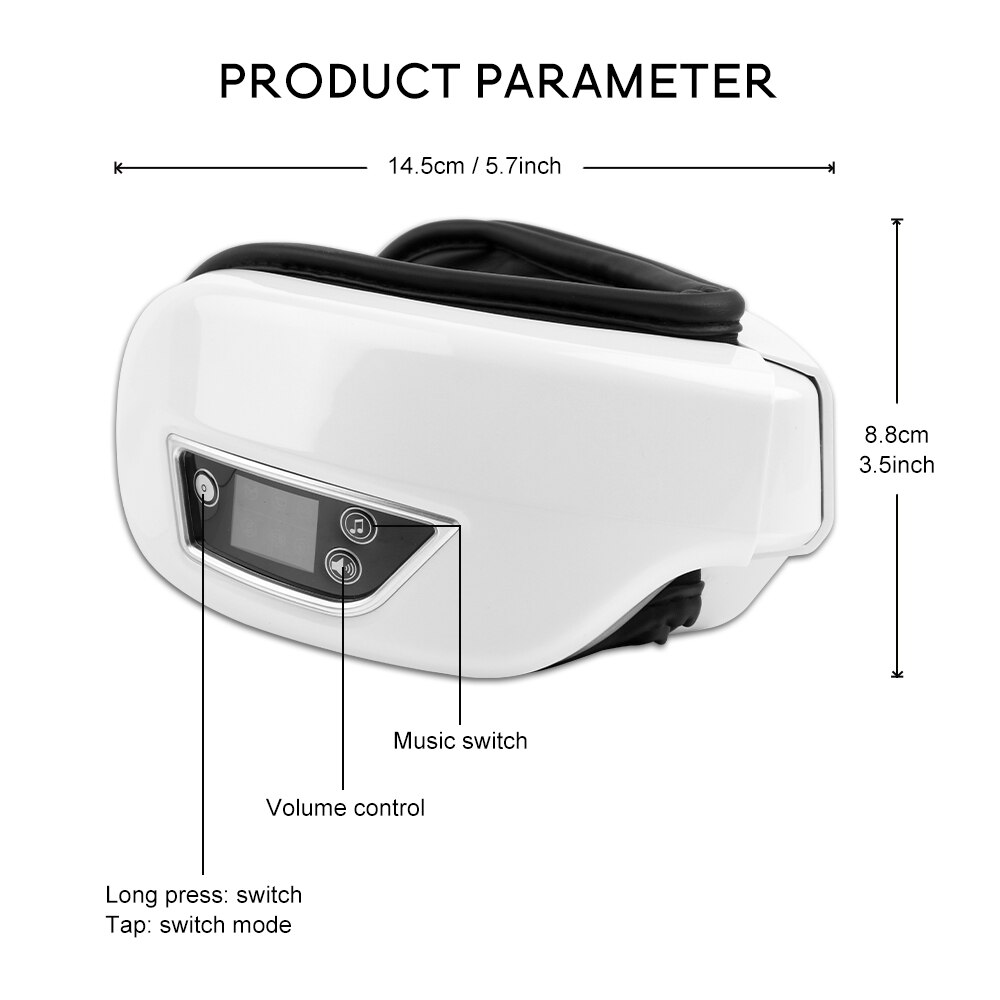 Masseur Oculaire 4D LED avec Vibration pour Musique Air , Appel Bluetooth, Soulage la Fatigue, Nouveauté