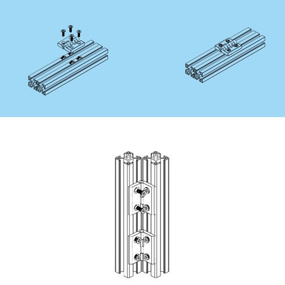Bisagra metálica de perfil de aluminio, bisagra de aleación de Zinc con tornillos opcionales, 1 unidad, , 3030, 3040, 4040