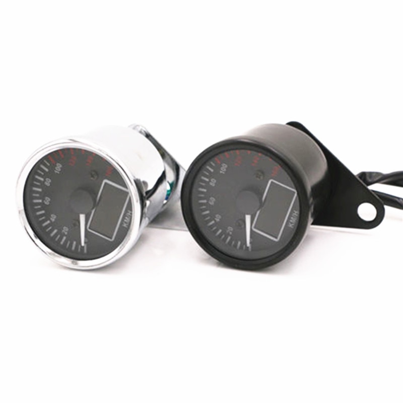 Universal Retro LCD Speedometer Odometer Tachometer Multifunction Fuel Gauge ATV Cruiser Chopper Cafe Racer Old School Bobber