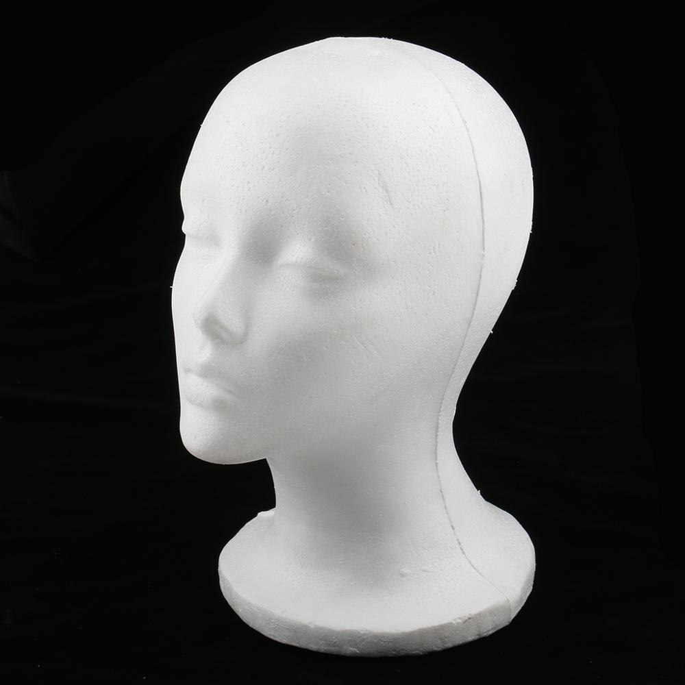 Mannelijke Mannequin Hoofd Wit Piepschuim Foam Hoofd Cosmetica Model Pruik Display Glazen Hoed Headset Display Stand Rack