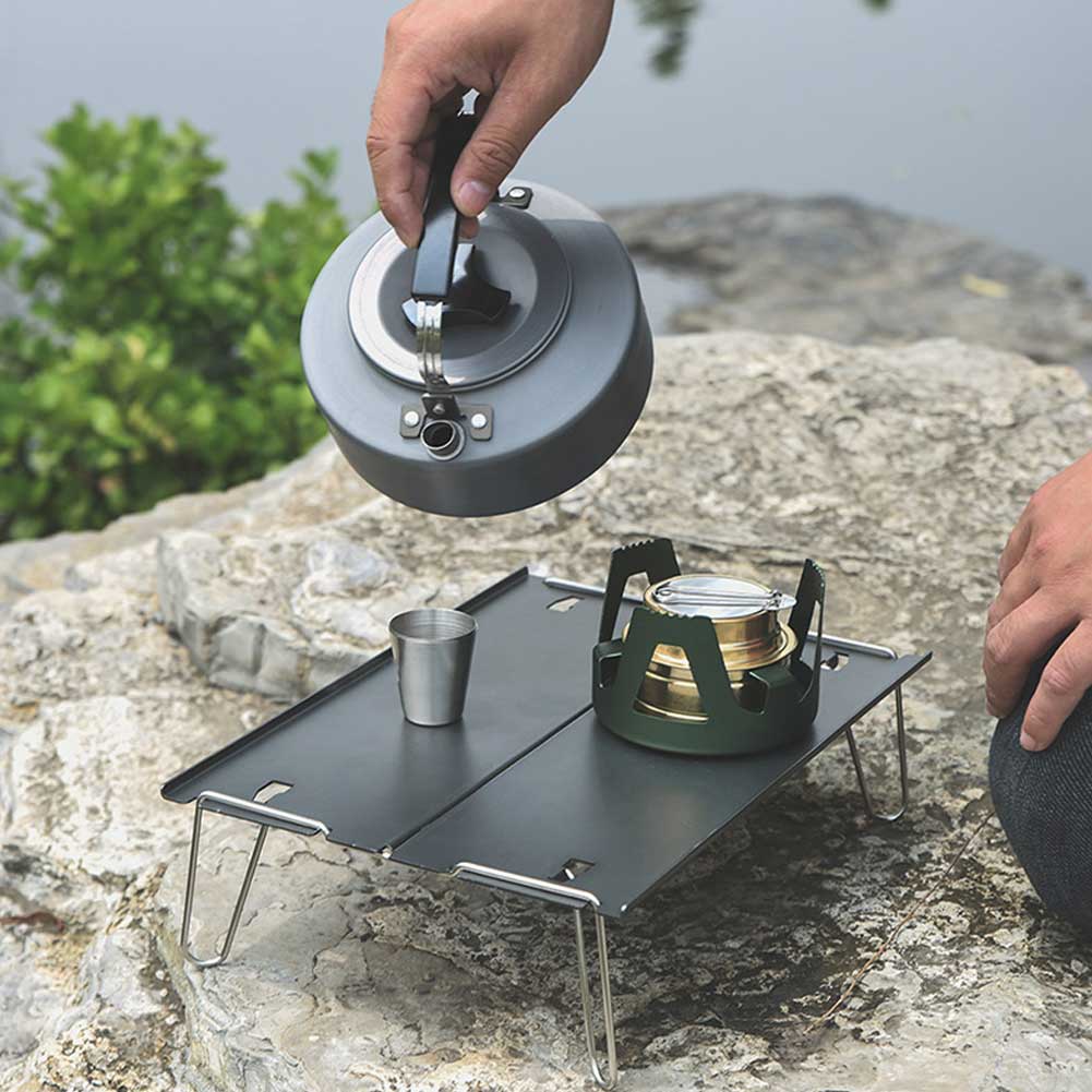 Festival udendørs camping picnic aluminiumslegering mini bærbar madlavning folde bord ultralet vandtæt vandreture multifunktion