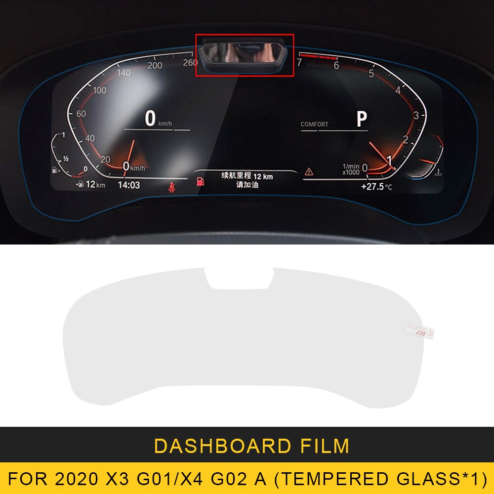 For BMW X3 G01 X4 G02 Auto Car Dashboard Film Monitor Screen Protector Protective Tempered Glass Film Sticker: For 2020 X3 X4 A