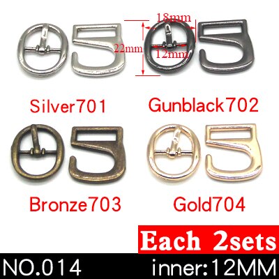 8 jeux de boucles métalliques 9 crochets | Pour courber les chaussures, sacs, boucles de ceinture, décoration bricolage, accessoires pour chaussures à coudre: NO.014 12mm 8sets