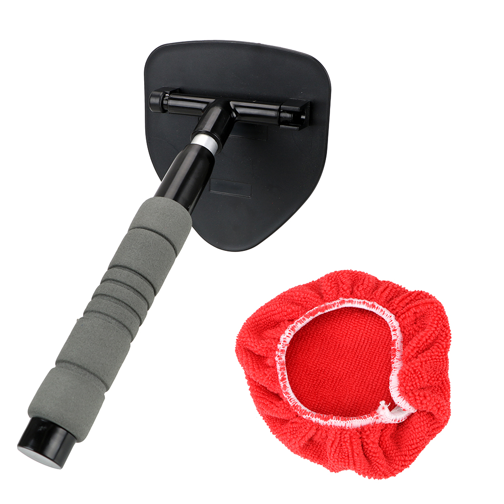 Brosse de nettoyage de pare-brise de voiture, nettoyeur de vitres télescopique, grattage de vitres, éliminateur de brume, nettoyeur de vitres de voiture en microfibre