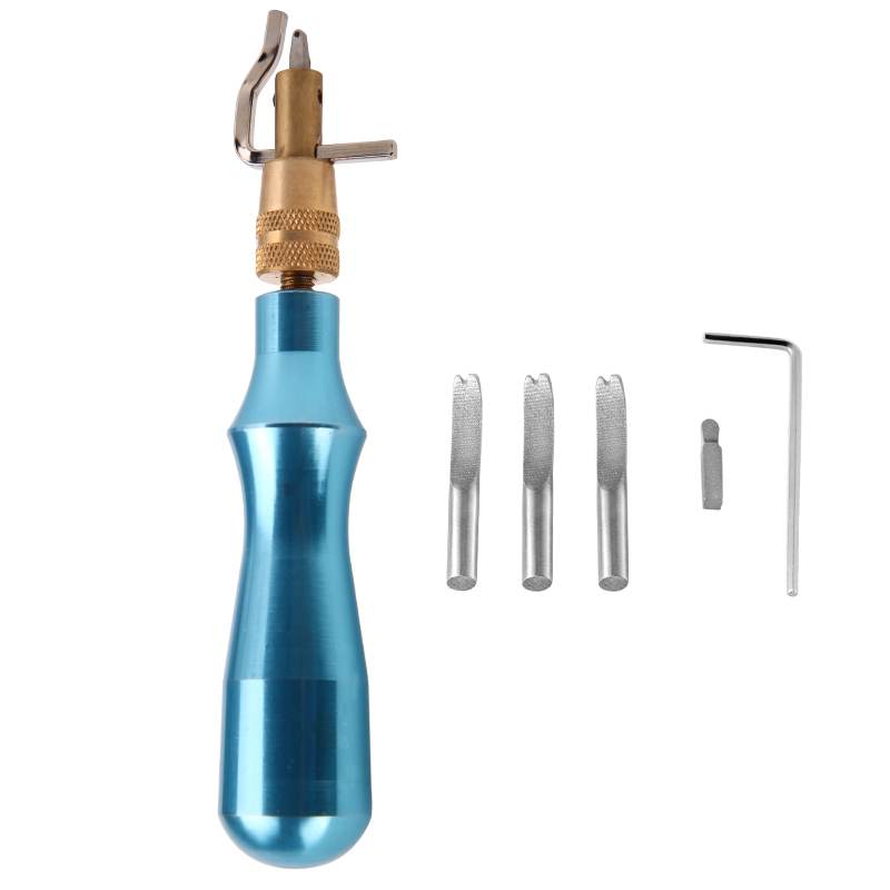 KAOBUY Multicolor Adjustable Leather Edge Stitching Groover Leather Stitching Tool And Edge Press Kit Adjustable Stitching: blue