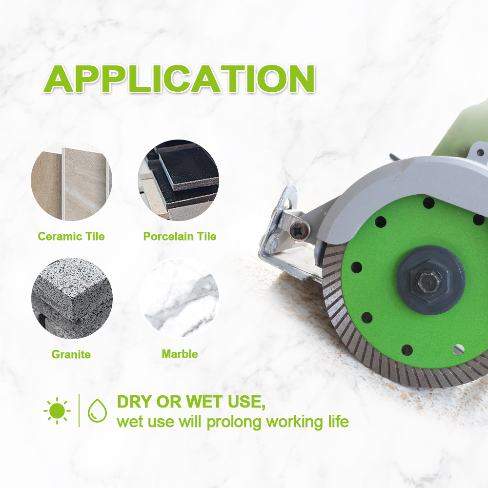 FACHLICH 1/2/5 Stück 4/4,5/5 Zoll superdünne Diamant-Turbo-Sägeblätter für Keramikfliesen, Granit, Marmor, Trennscheibe 105/115/125 mm