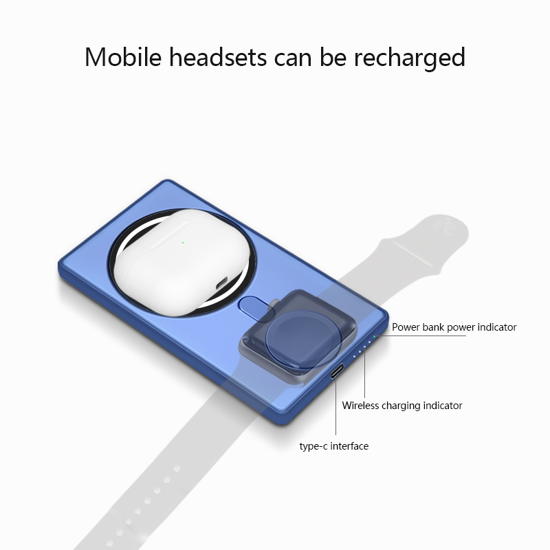 Qi 3 in 1 Fast Charging Magnetic Wireless Charger Power Bank For iPhone 13 12 Pro Max Mini/Apple Watch Chargers Powerbank