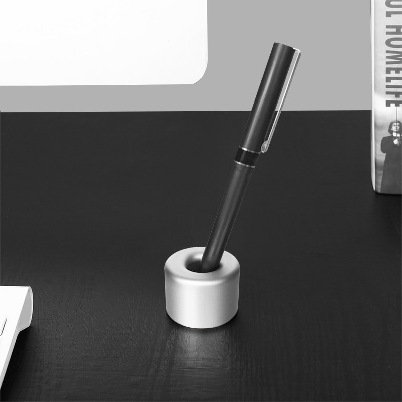 Mini Aluminum Alloy Pen Holder Business Office Supplies Desktop Storage Tools