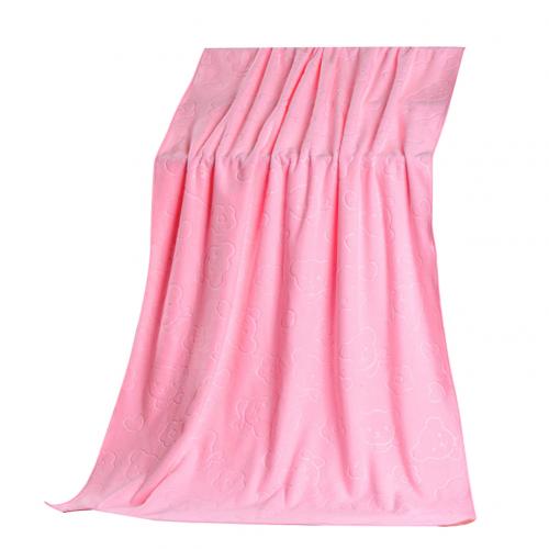 70x140cm microfiber bear comfortable soft absorbent shower bathtub beach towel blanket bath towel bathroom supplies: Pink
