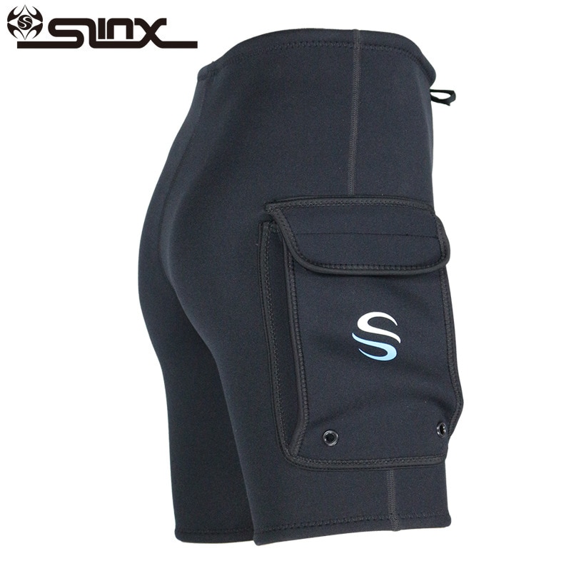SLINX 3mm Neopreen Duiken Wetsuit mannen Zwart Tech Shorts Winter Warme Snorkelen Scuba Duikuitrusting Maat S-XXXL Pocket broek
