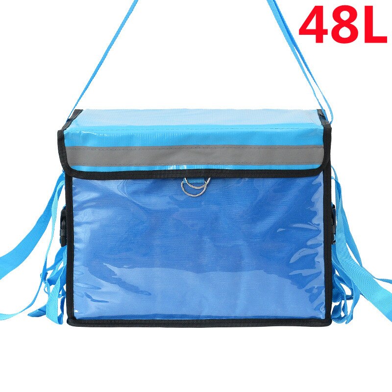 Large Waterproof Picnic Cooler Bag Outdoor Insulated Thermal Food Drink Box Travel Thicken Camping Refrigerator Bags: 48L-Blue