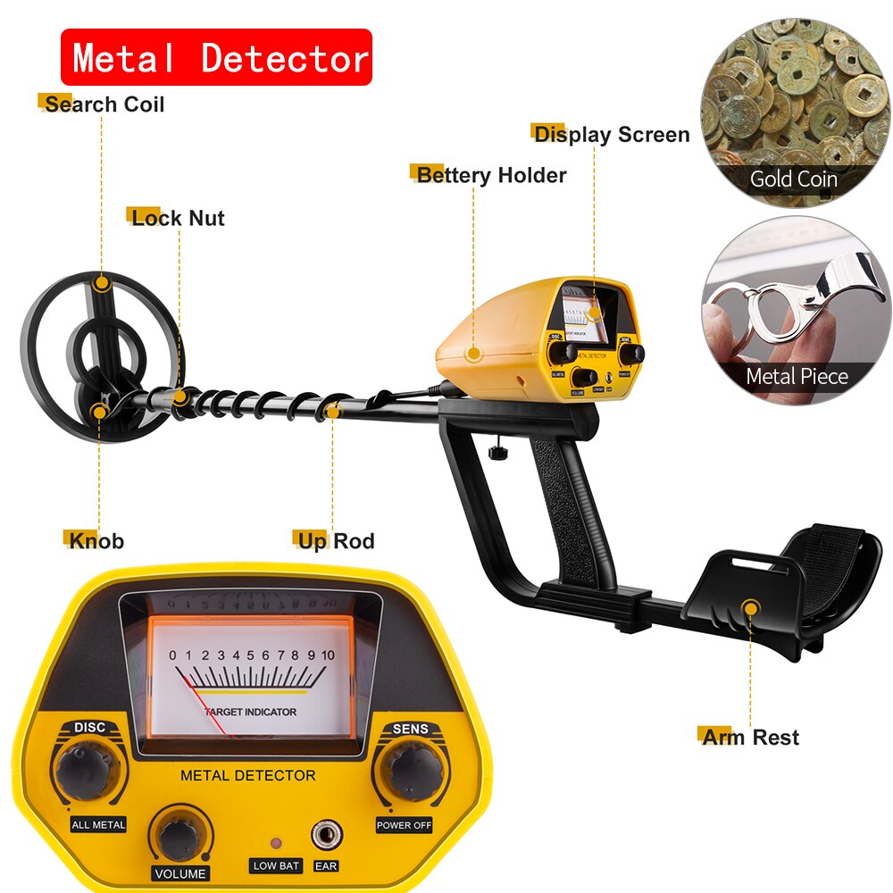 GT-5090 Underground Metal Detector Wiring Depth Gold Treasure Pinpointer Finder Metal Detecting Tool Waterproof Coi
