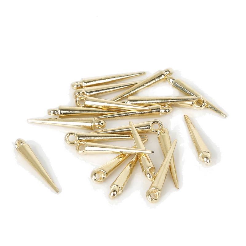 100-200 pcs/lot Rhodium/or couleur CCB plastique cône forme perles breloques pendentifs pour Bracelet collier bijoux à bricoler soi-même résultats