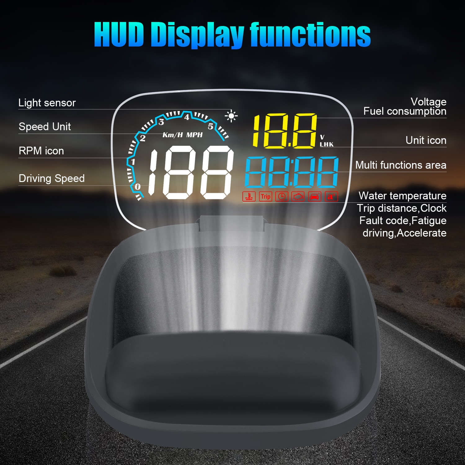 Speed Hud HUD Head Up Display C600 Car Electronics Speedomet... – Grandado
