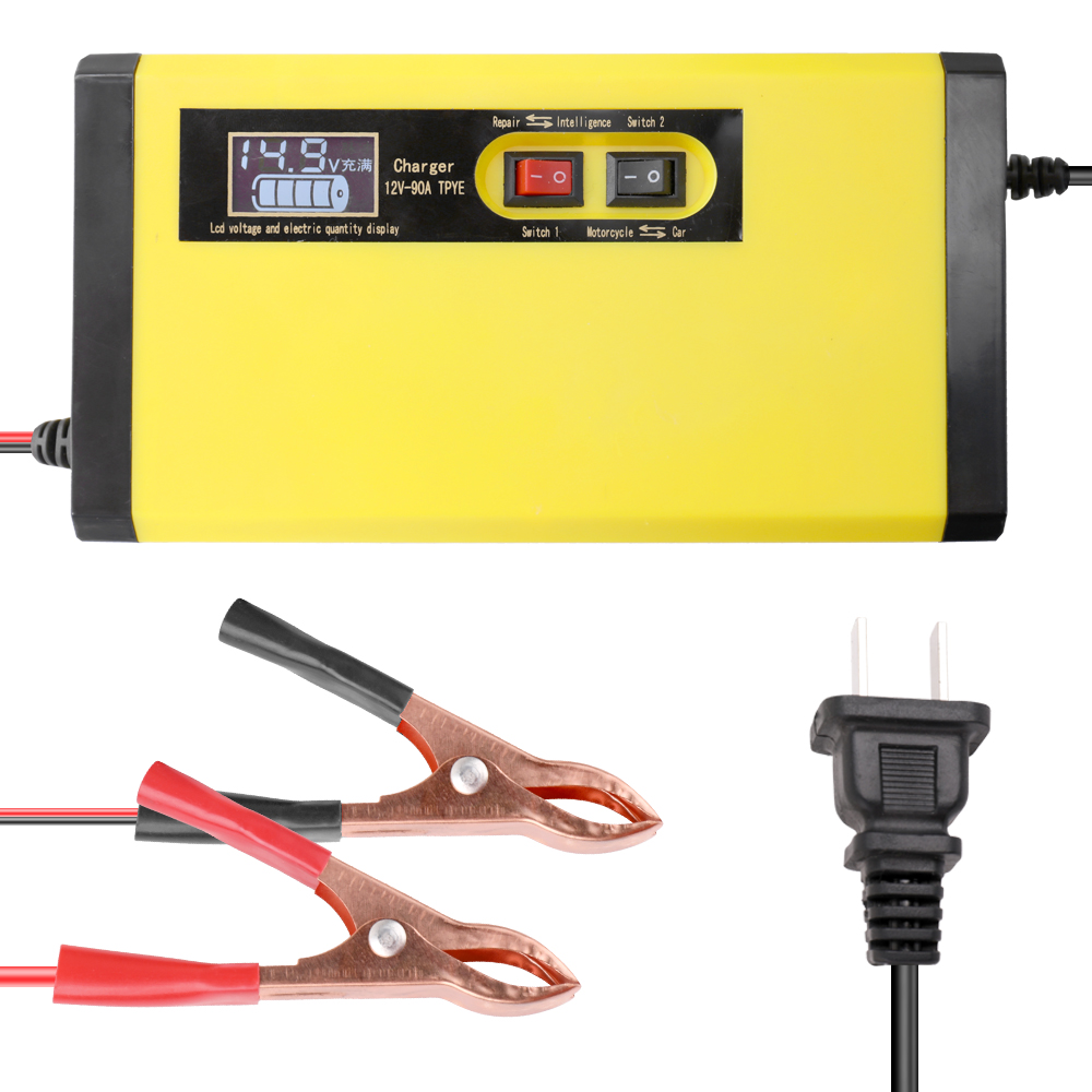 Cargador de batería de coche automático de 12V y 8 a, carga rápida inteligente, cargadores de reparación de pulso con pantalla LCD Digital