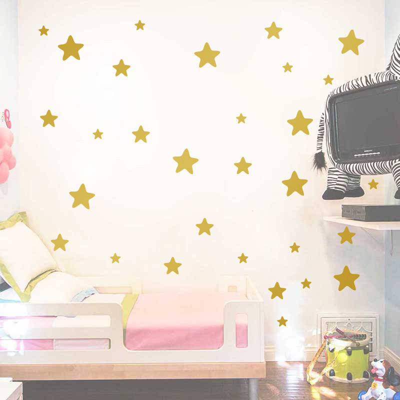 Muurstickers met kleine sterren voor de kinderkamer, babykamer, muursticker voor kinderen, decoratiestickers voor de kinderkamer, muurschildering