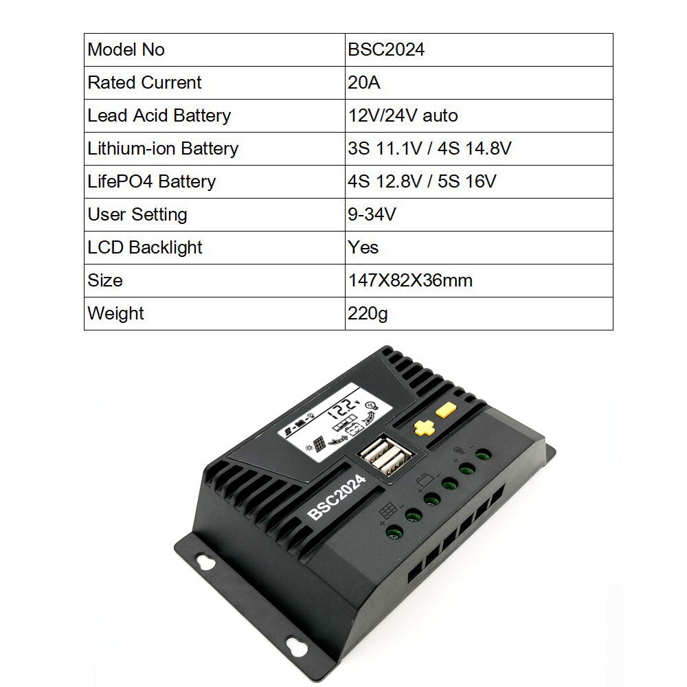 80A/60A/30A/20A/Solar Laadregelaar 12V 24V 36V 48V Auto backlight LiFePO4 Lithium Batterij 3.2V 3.7