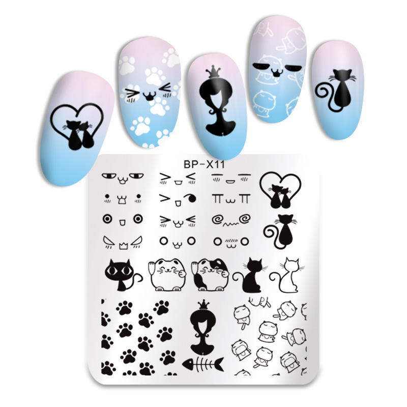 BORN PRETTY série animale estampage plaques timbre modèle hibou fleur Image plaque pochoir ongles outils d'impression: BP-X11