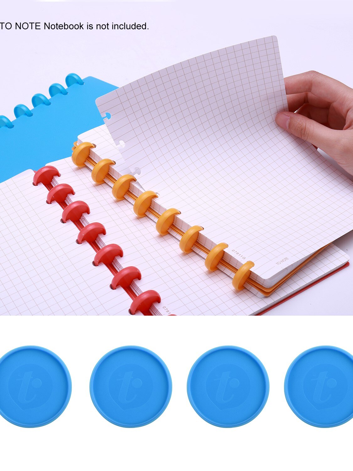 KW-trio Disc Binding Ring Ruler Fixture Accessories DIY T-Mushroom Hole Loose Notebook Notepad Binder Office Home School