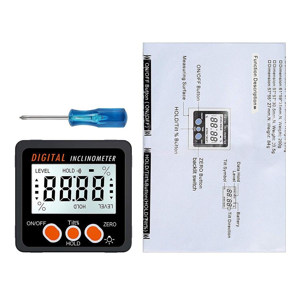 Digitale Inclinometer Digitale Display Gradenboog Hoek Meter Inclinometer Bevel Box Meter Kleine Elektronische Gradenboog Measurer