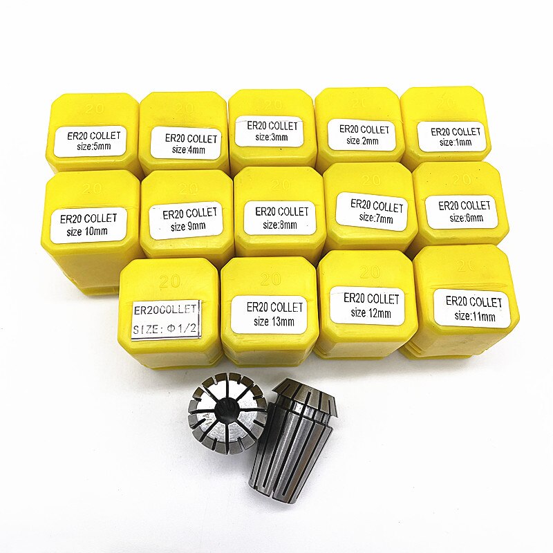 1PCS ER20 1/2/3/4/5/6/7/8/9/10/11/12/13 MM chuck Accuracy 0.008mm for CNC milling tool holder Engraving machine spindle motor