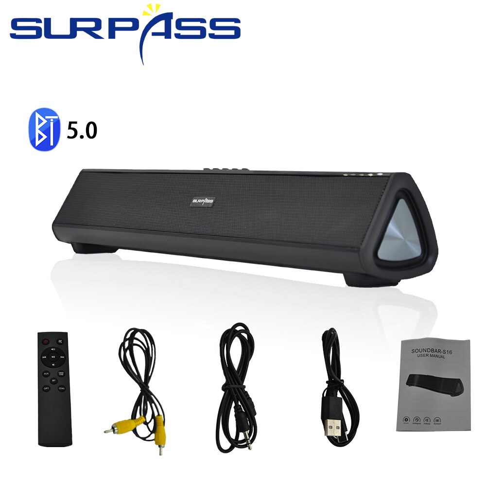 Wandmontage Soundbar Blue-Tooth 5.0 Speaker Aux 3.5Mm 3D Surround Subwoofer Audio Afstandsbediening Home Theater Tv geluid Bar: Default Title