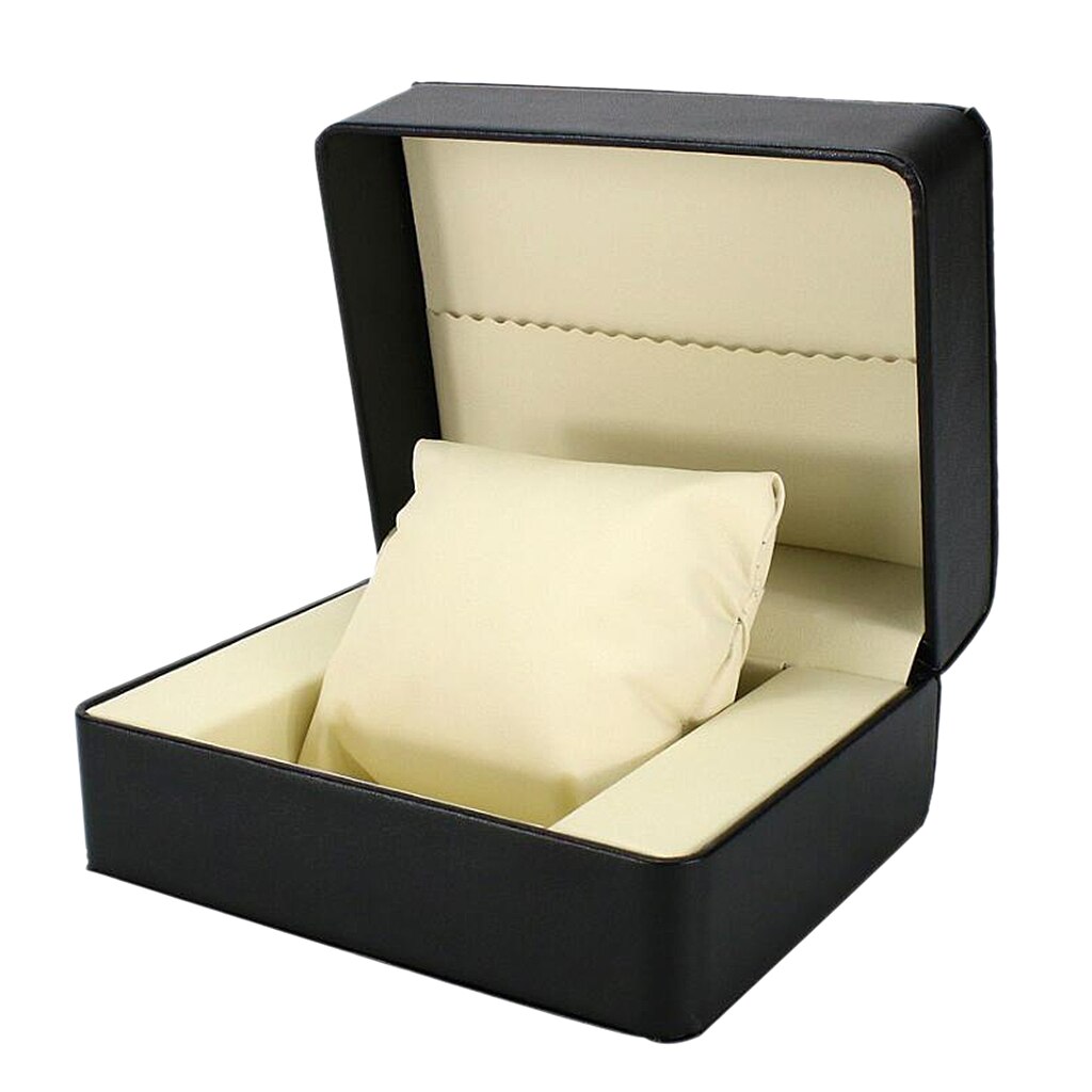 Luxury Black Single Slot Watch Case Box Display Organizer Jewelry Storage 14x11x7cm