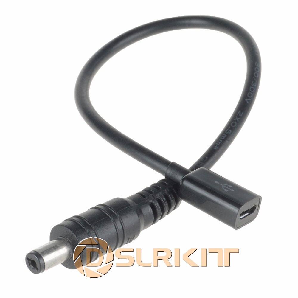 DSLRKIT Micro USB Vrouwelijke Socket naar DC Man Plug DC Power Adapter Kabel Cord DC5.5X2.1mm