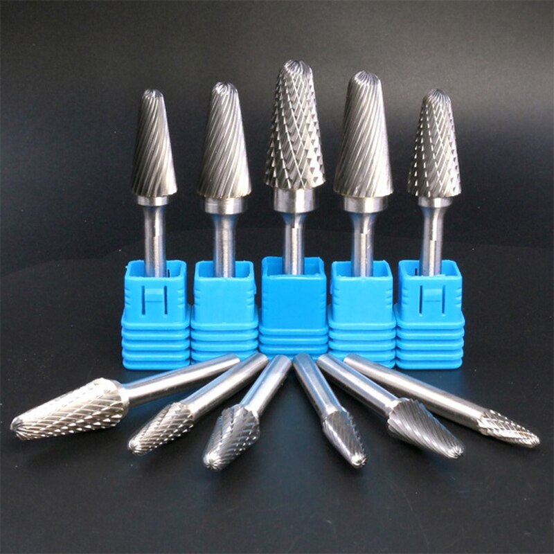 Single Cut L Type Head Tungsten Carbide Alloy Rotary File Tool Point Burr Die Grinder Abrasive Tool Drill Milling Carving Bit