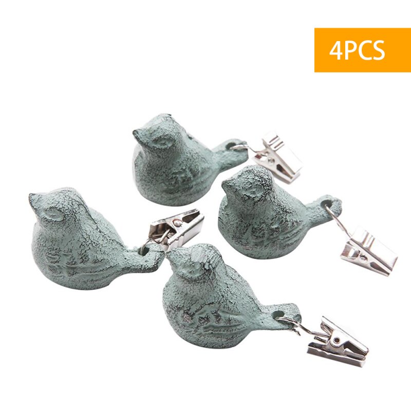 4 Stuks Picknick Gietijzeren Vogel Hanger Tafelkleed Gewichten Winddicht Clip Outdoor Picknick Deken Sinker Voor Outdoor Garden Party