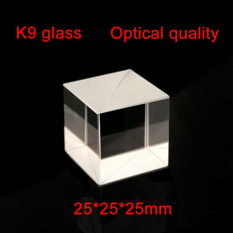 Beam Splitting Prism 5:5 Splitting Cube Prism Three-sides Plating Antireflection Coating 25*25*25 mm Optical Prism Lens