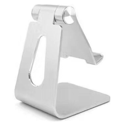 Mobiele Telefoon Tablet Schakelaar Stand Aluminium Bureau Tafel Houder Cradle Dock Enkele Opvouwbare Mobiele Telefoon Platte Beugel: Zilver