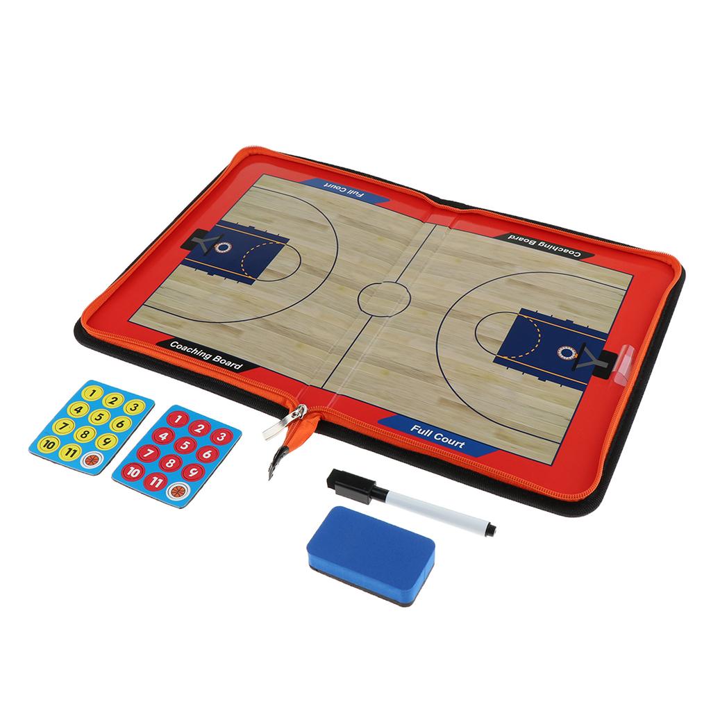 Foldable Basketball Coaching Board Strategy Teaching Clipboard Kit