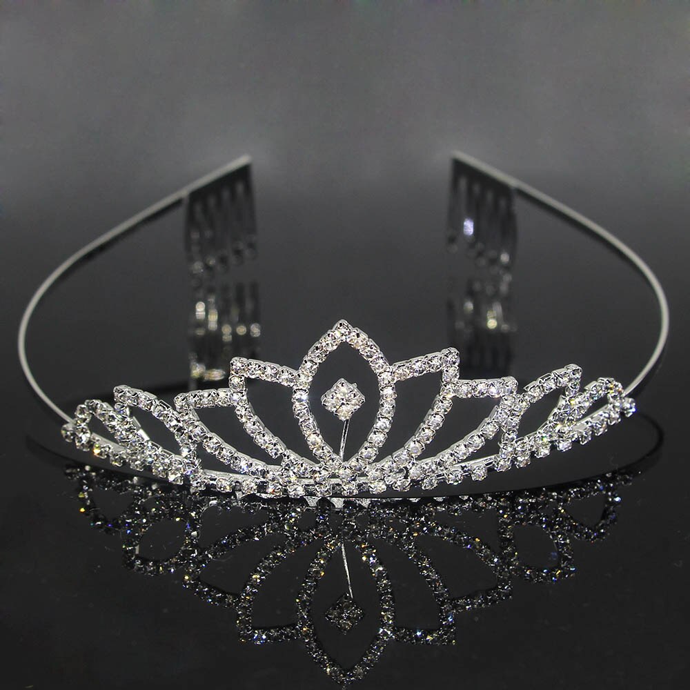 Carddoor Schattige Prinses Tiara 'S Bruiloft Haarbanden Bridal Crown Kammen Strass Haaraccessoires Meisjes Kid Mode Haar Sieraden: 2